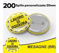 200 SPILLE DA 50mm SPILLA SPILLETTE PINS PERSONALIZZATE CON IL TUO LOGO PIN