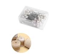 200 spilli da 3 cm, con testa, colore bianco, in acciaio inox, con testa grande, spilli da cucire, per lavori di cucito, cucito, decorazione componenti