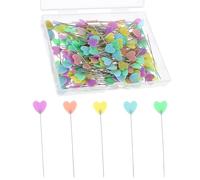 200 spilli da cucito per tessuto, 5 cm, con testa piatta, con scatola portaoggetti, puntine fisse, per sartoria, progetti di cucito, creazione di gioielli e artigianato fai da te (5 colori)