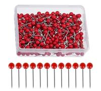 200 spilli rossi, spilli per unghie, 4 cm con testa, spilli in acciaio inossidabile, spille rotonde, per lavori fai da te, cucito, decorazione componenti