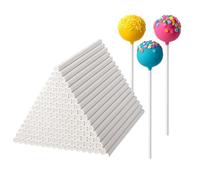 200 steli per Cake Pop da 15 cm con contenitore - Bastoncini di carta bianca per lecca-lecca, torte e dessert, utilizzabili anche come bacchette per caffè o mixer per bevande