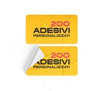 200 Stickers adesivi personalizzati formato a scelta - Stampa adesivi etichetta personalizzata con logo, scritte o immagini etichette multiuso (Rettangolare 5x3 cm)