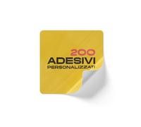 200 Stickers adesivi personalizzati formato a scelta - Stampa adesivi etichetta personalizzata con logo, scritte o immagini etichette multiuso (Quadrato 9x9 cm)