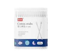 200 tamponi di cotone, cotton fioc a doppia estremità, bastoncini di cotone per pulizia di sicurezza per orecchie e naso