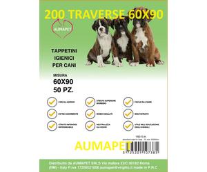 200 TAPPETINI ASSORBENTI PER CANI 60x90 TRAVERSE CANE PANNOLINI BLACK FRIDAY