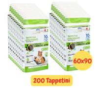 200 TAPPETINI CARBONI ATTIVI PER CANI MOLTO ASSORBENTI - 60X90 TRAVERINE X CANI