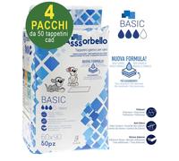 200 Tappetini igienici Asssorbello Basic 60x90 cm per cani - 4 pacchi da 50 pezz
