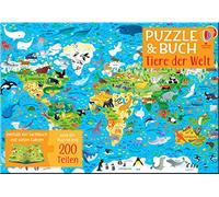 200 tlg. Puzzle & Buch: Tiere der Welt: Puzzle und Tierwissen kombiniert - ab 3 Jahren