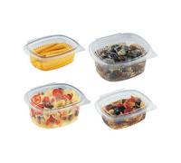 200 VASCHETTE DI PLASTICA CONTENITORI PER ALIMENTI TRASPARENTE OVALE GR.375