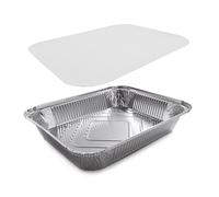 200 VASCHETTE CONTENITORI IN ALLUMINIO DA 8 PORZIONI + 200 COPERCHI INCLUSI R31L