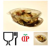 200 VASCHETTE CONTENITORI PER ALIMENTI PET CON COPERCHIO UNITO 250CC 138x118x35