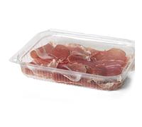 100 VASCHETTE PLASTICA PER ALIMENTI CONTENITORI AFFETTETI SALUMI IN PET 20X11 H3