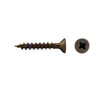 200 Viti 4 x 25 mm Tutto Filetto IROX Acciaio Brunito Bronzate Testa Croce Pozidriv PZD Piana Svasata Vite per Legno e truciolare 4x25 truciolari