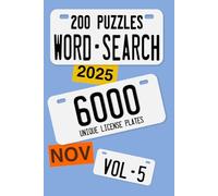 200 Word Search Puzzles:: 6,000 Unique License Plates - Vol. 5