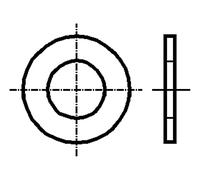 200 x 1405020 rondella rotonda M2 D = 5 mm h = 0,3 mm serraggio pressato DIN ...