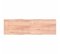 200 x 60 cm Solid Oak Wood Table Top, Light Brown Live Edge Desktop Treated Surface, Natural Edge Wood Slab for Dining, Desk, DIY Furniture