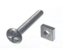200 X Bulloni Da Tetto E Dadi Quadrati ZP Zincati M6 X 45 | Onestopdiy Nuovo