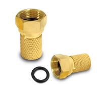 200 x connettore F placcato oro 7 7,2 dado largo 7,4 mm + anello di tenuta...