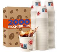 2000 Bicchierini da Caffè Monouso Capacità 75ml Tazzina in Carta Usa e Getta