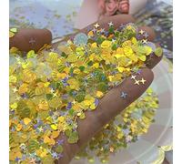 2000 coriandoli da tavolo in PVC glitterati per feste di matrimonio, compleanni, feste, feste, cerimonie di sirena, decorazioni per feste di San Valentino (giallo)