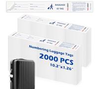 2000 etichette per bagagli in carta per hotel con nastro di trasferimento sul retro etichette per bagagli sfuso blu etichette per controllo bagagli numerazione seriale reclamo biglietti