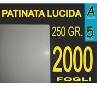 2000 FF Carta 250 gr fotografica PATINATA lucida x stampante laser A5 14.8X21CM
