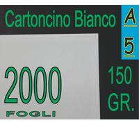 2000 FOGLI CARTA BIANCA OPACA gr 150 x Stampante Laser e Inkjet A5