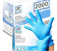 2000 guanti in Nitrile L Blu senza polvere, senza lattice, ipoallergenici, guanti per Estetisti, Tatuatori, Ambiti Medici, Manipolazione degli Alimenti guanti monouso