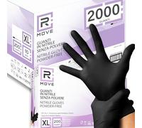 2000 guanti in Nitrile XL Neri senza polvere, senza lattice, ipoallergenici, guanti per Estetisti, Tatuatori, Ambiti Medici, Manipolazione degli Alimenti guanti monouso