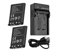 2000 mAh, 2 pezzi di ricambio NP-45 + caricatore compatibile con Olympus Li-40B Li-42B Nikon EN-EL10 Fuji NP-45 NP-45S Fujifilm INSTAX Mini 90 e FinePix XP50 XP60 J10 J15 J100 J110w T550 JX50 20