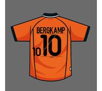 2000 Paesi Bassi Home Name Set Dennis Bergkamp #10 Patch di trasferimento di ...