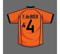 2000 Paesi Bassi Home Name Set Frank de Boer #4 Patch di trasferimento termico