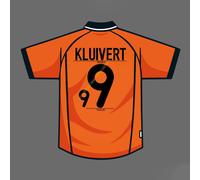 2000 Paesi Bassi Home Name Set Patrick Kluivert #9 Patch di trasferimento ter...