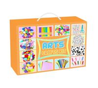 2000 PCS Lavoretti Creativi per Bambini Tutto-in-1 Kit Artigianali con Scovolini Giochi Creativi Scatola Lavoretti Bambini DIY Forniture Scuola Giocattoli Regalo per Ragazzo Ragazza 4-12, Arancia