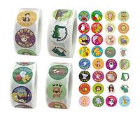 2000 Pezzi Adesivi Premio Animali, Stickers Motivazionali Rotondi, Adesivi Animali Rotondi, per Uso Scolastico Dei Genitori, Regali, Ricompense