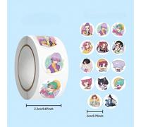 2000 pezzi Adesivi rotondi K-Pop Anime, Adesivi autoadesivi con personaggi dei cartoni animati carini, Adesivi estetici impermeabili adatti per decorazione quotidiana, Scrapbooking e fan K-Pop Tagli U
