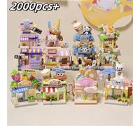 2000+ pezzi di mini mattoncini da costruzione, 8 stili in combinazione, a tema animali/cibo/frutta, design carini, ideali come regali per donne/amici per vacanze/compleanni, decorazioni da collezione