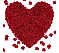 2000 pezzi Petali di rosa in rayon per decorazione di matrimoni, feste di Ognissanti, riempimento scatole regalo, rose romantiche, proposte con petali di rosa, di colore rosso scuro, decorazioni per m
