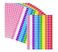 2000 Pezzi Punti Adesivi Colorati,Etichette Autoadesive Rettangolari in 10 Colori,19x13mm - Punti Adesivi Autoadesivi,Punti Marcapunto Autoadesivi - Per Ufficio,Scuola,Calendario,Organizzazione