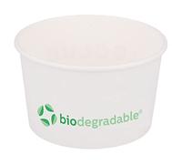 2000 pezzi - Torte gelati biodegradabili 240 ml 210 + 30 Pla G/M2 Ø9,4 x 5,5 cm Bianco Cellulosa + Pla