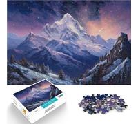 2000 piece jigsaw puzzles for adults & teenagers mountain with a beautiful night sky Made of cardboard Suitable for ages 14 and up Learning Educational Toys Family Games Games Toys Gift。size：70x100cm