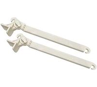 2000 Tende | Coppia Braccetti per Tende da Sole - modello 7000 - in Alluminio Estruso e con Supporti in Acciaio - Ricoperto in PVC - Misura 50/70cm - Regolabile da 0 a 180° (50cm, Avorio RAL 1013)