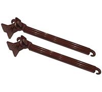 2000 Tende | Coppia Braccetti per Tende da Sole - modello 7000 - in Alluminio Estruso e con Supporti in Acciaio - Ricoperto in PVC - Misura 50/70cm - Regolabile da 0 a 180° (70cm, Marrone RAL 8017)