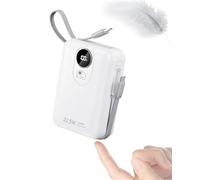 20000 mAh Power Bank con Cavi Integrati: Batteria Esterna a ricarica rapida da 22.5W per telefono cellulare, Pacco Batteria USB C (ingresso e uscita), Caricatore Portatile con 4 uscite e 2 ingressi
