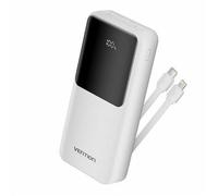 Vention Power Bank 20.000 mAh - Interfacce USB multiple - Ricarica rapida - Cavo USB-C incluso - Colore bianco