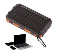 20000mAh Solar Power Bank | Monocrystalline Silicon + ABS+TPU, 15.8x7.8x2.5cm | USB & Type-C Portable Charger | Waterproof, Shockproof With LED Light & Compass For Outdoor Camping