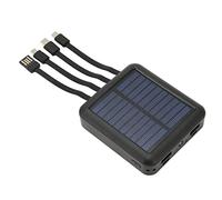20000mAh Solar Power Bank per Telefono, Portatile Impermeabile Solar Power Bank con Cavo di Ricarica per Esterno, 2x USB e USB C, Porta Micro USB (Nero)