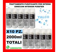 2000ML ERRECOM IGIENIZZANTE 10 DEODORANTI SPRAY AUTO AL TALCO FORMATO DA 200ML