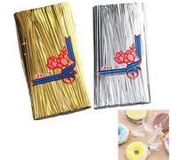 2000PCS Oro Legami Torsione,Metallico Twist Ties,10CM Imballaggio Twist Fascette Cravatte Alimentari Colorati Fascette Lamina Metallica per Sigillatura Cuocere Pane Caramelle Biscotti Sacchetti Regalo