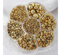 2000pezzi/Box Golden Pearl Nail Art Decoration Meihua Shaped Half Round Pearl Accessories Nail DIY Jewelry Different Sizes Nail Charms Nail Gems Nail Suppliesdecorazioni per unghiecharm unghiedecori u